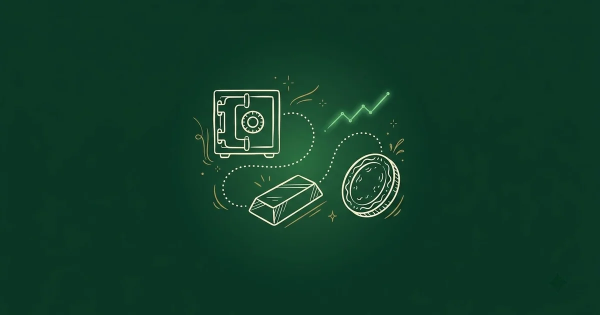 Hand-drawn cover illustration of how to invest in gold in India — The Wealth Blog