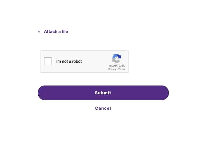 Submit ticket form - captcha and submit button