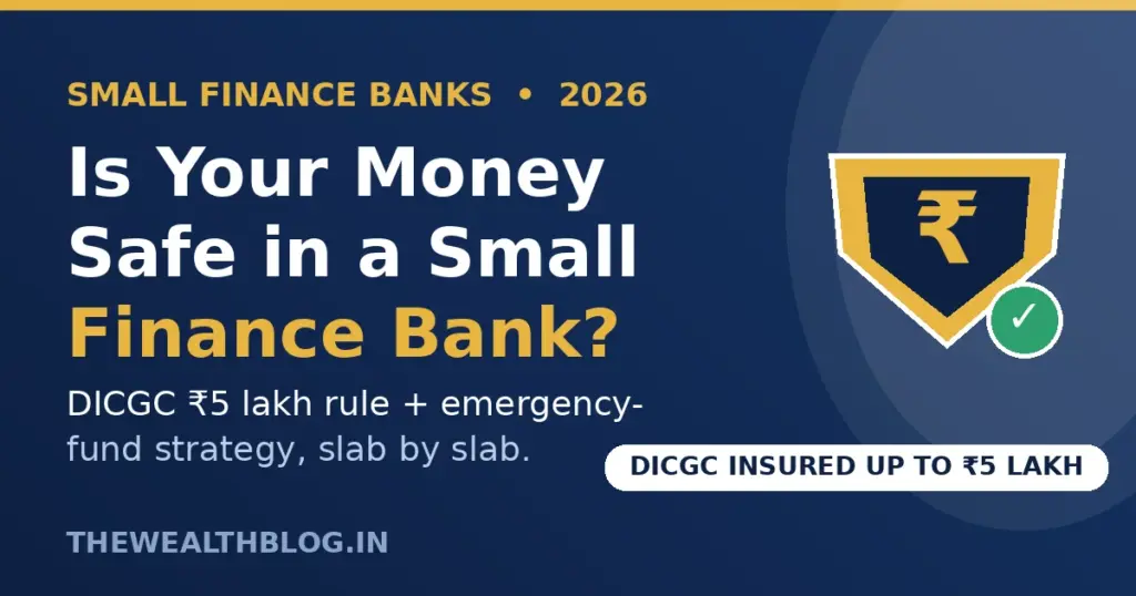 Is money safe in small finance banks — DICGC Rs 5 lakh insured emergency fund guide 2026